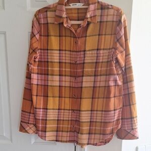 Sonoma Plaid Shirt in Orange and Pink